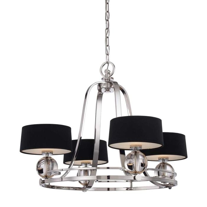 elstead lighting Gotham 4 Light Chandelier - Imperial Silver
