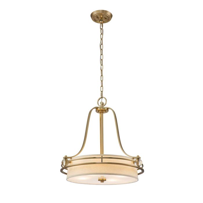 elstead lighting Gotham 4 Light Pendant - Brushed Brass