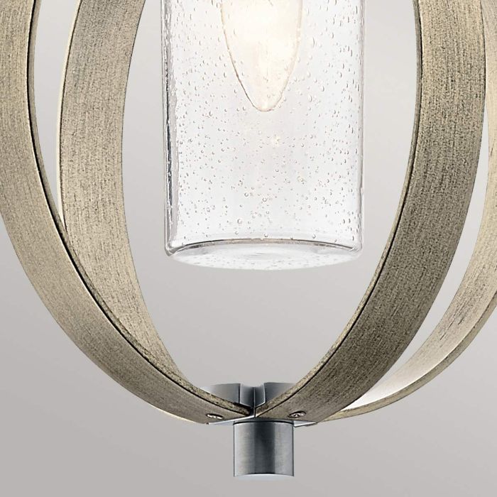 Elstead Lighting Grand Bank 1 Light Outdoor Pendant - Distressed Antique Grey & Brushed Aluminium