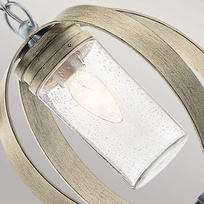 Elstead Lighting Grand Bank 1 Light Outdoor Pendant - Distressed Antique Grey & Brushed Aluminium