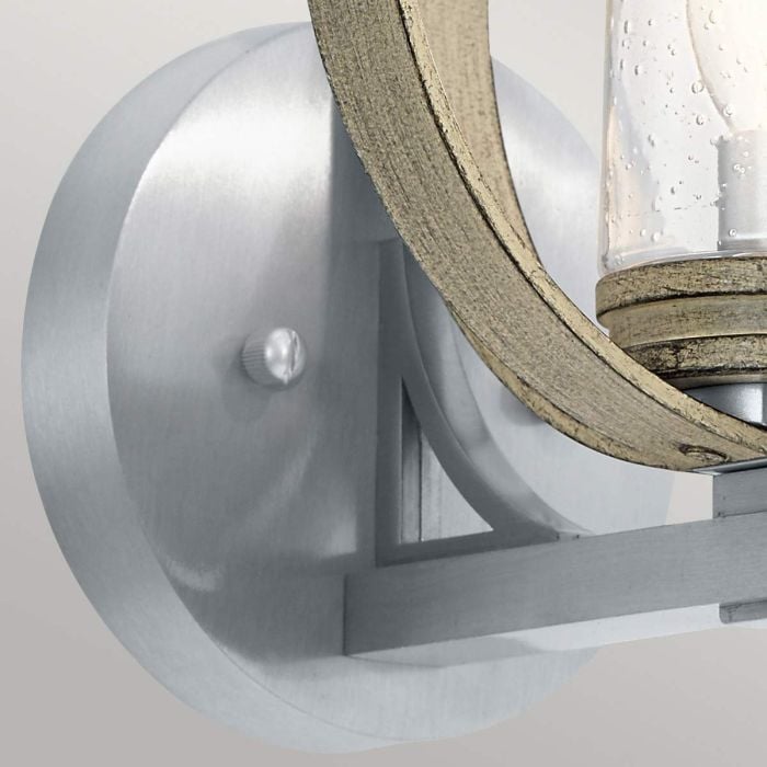 Elstead Lighting Grand Bank 1 Light Outdoor Wall Light - Distressed Antique Grey & Brushed Aluminium