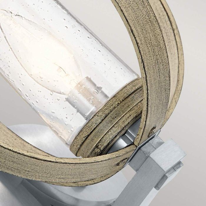 Elstead Lighting Grand Bank 1 Light Outdoor Wall Light - Distressed Antique Grey & Brushed Aluminium