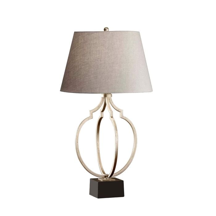 elstead lighting Grandeur 1 Light Table Lamp - Ebonized Silver Leaf/Black