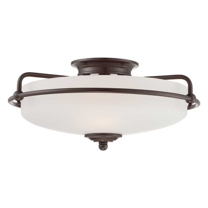elstead lighting Griffin 3 Light Flush - Palladian Bronze