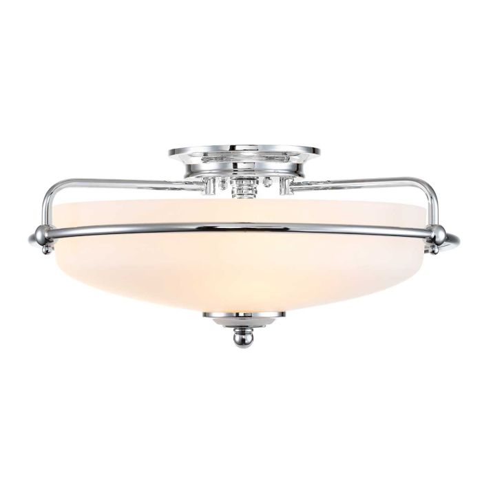 elstead lighting Griffin 3 Light Flush - Polished Chrome