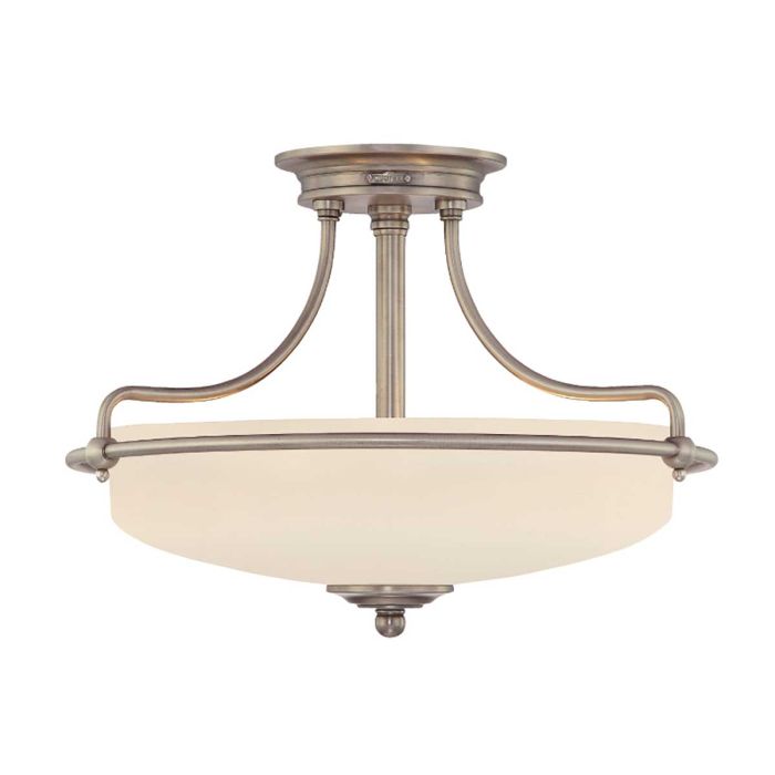 elstead lighting Griffin 3 Light Semi-Flush - Antique Nickel