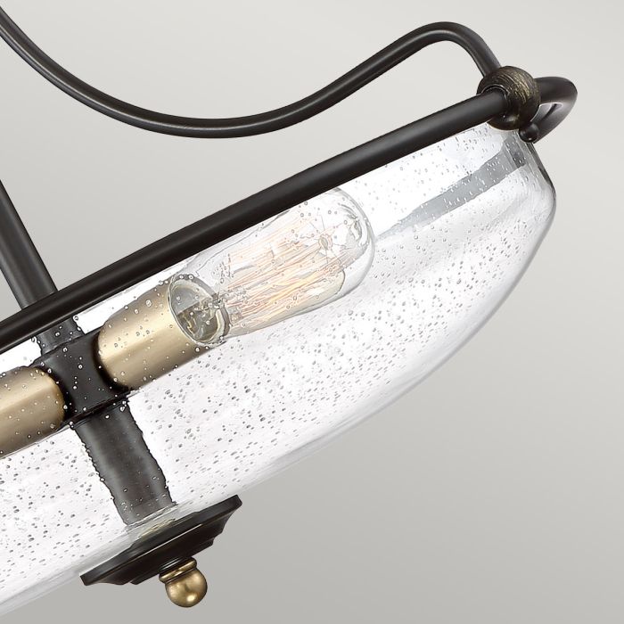 Elstead Lighting Griffin 3 Light Semi-Flush - C - Palladian Bronze With Weathered Brass Accents