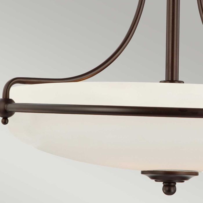 Elstead Lighting Griffin 3 Light Semi-Flush - Palladian Bronze