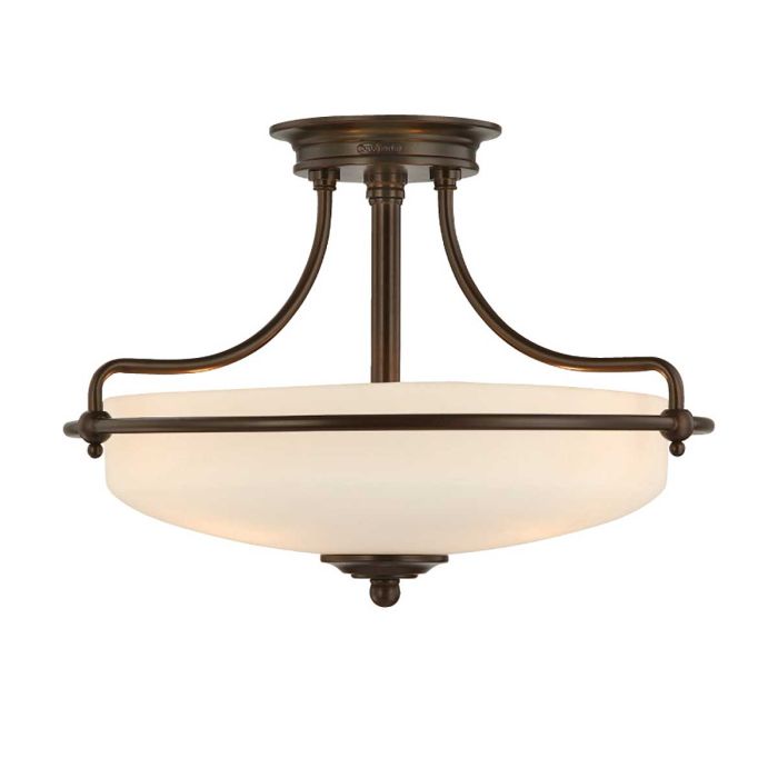 elstead lighting Griffin 3 Light Semi-Flush - Palladian Bronze