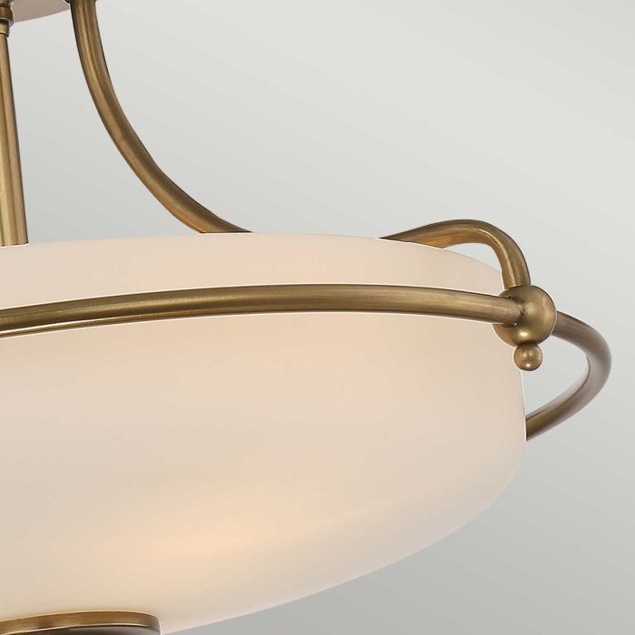 Elstead Lighting Griffin 3 Light Semi-Flush - Weathered Brass
