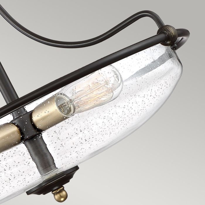 Elstead Lighting Griffin 4 Light Semi-Flush - Palladian Bronze With Weathered Brass Accents