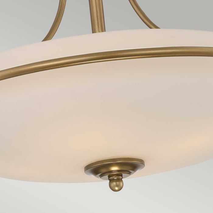 Elstead Lighting Griffin 4 Light Semi-Flush - Weathered Brass