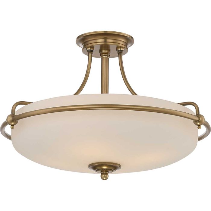 elstead lighting Griffin 4 Light Semi-Flush - Weathered Brass