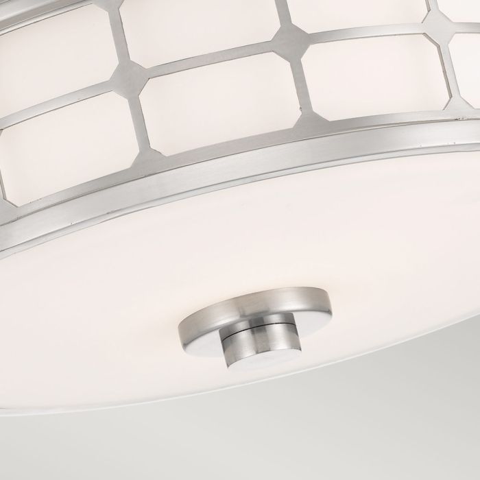 Elstead Lighting Guardian 2 Light Flush - Brushed Nickel