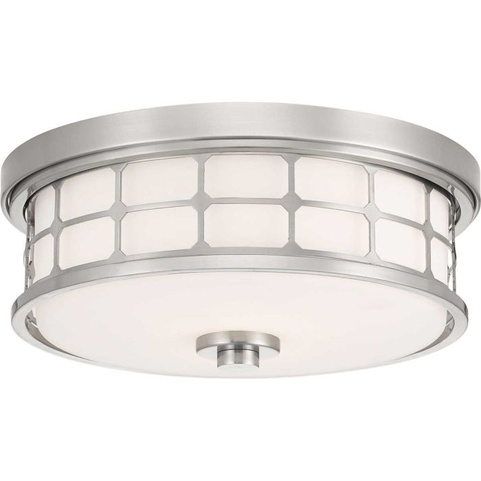 elstead lighting Guardian 2 Light Flush - Brushed Nickel
