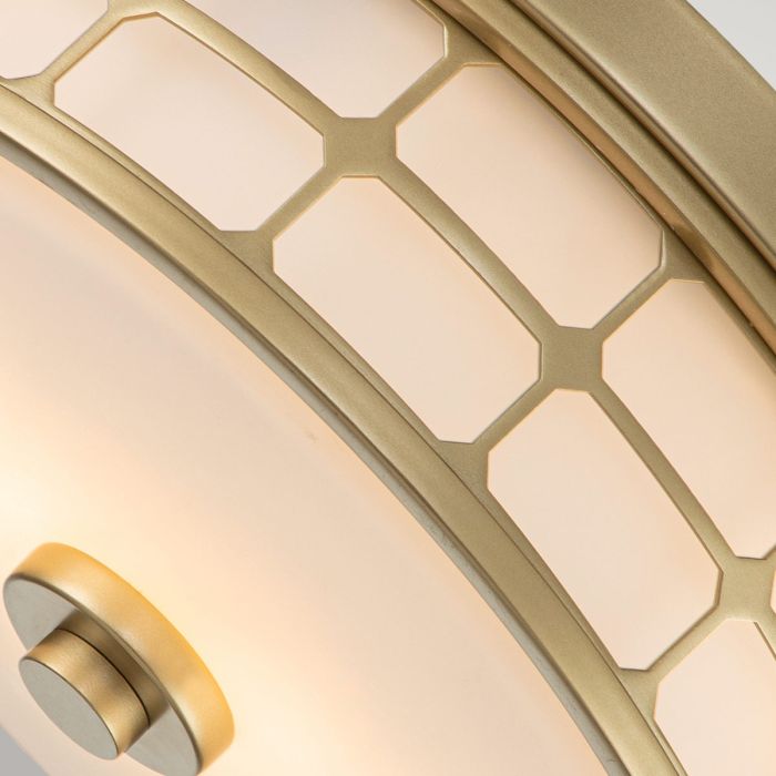 Elstead Lighting Guardian 2 Light Flush - Painted Natural Brass