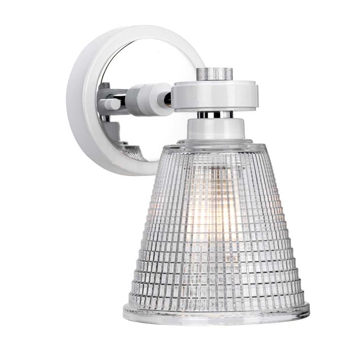 elstead lighting Gunnislake 1 Light Wall Light - White Polished Chrome