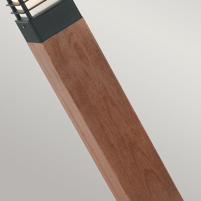 Elstead Lighting Halmstad 1 Light Large Wooden Bollard - Black