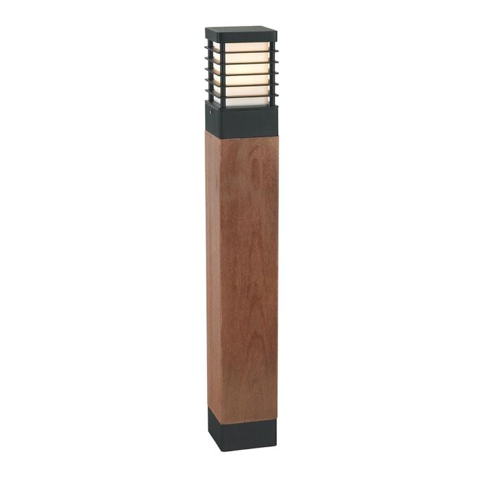 elstead lighting Halmstad 1 Light Large Wooden Bollard - Black
