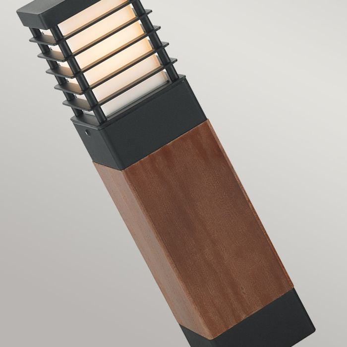 Elstead Lighting Halmstad 1 Light Medium Wooden Bollard - Black