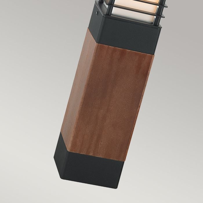 Elstead Lighting Halmstad 1 Light Medium Wooden Bollard - Black