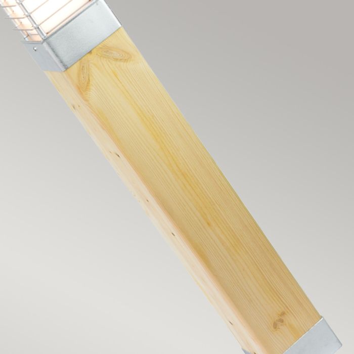 Elstead Lighting Halmstad Large Bollard Natural Wood & Galvanised