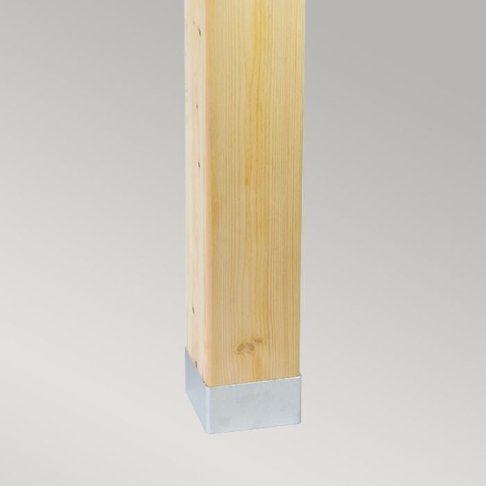 Elstead Lighting Halmstad Large Bollard Natural Wood & Galvanised