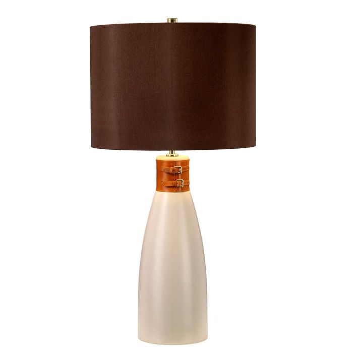 elstead lighting Hammersmith 1 Light Table Lamp - Taupe with Brown Shade