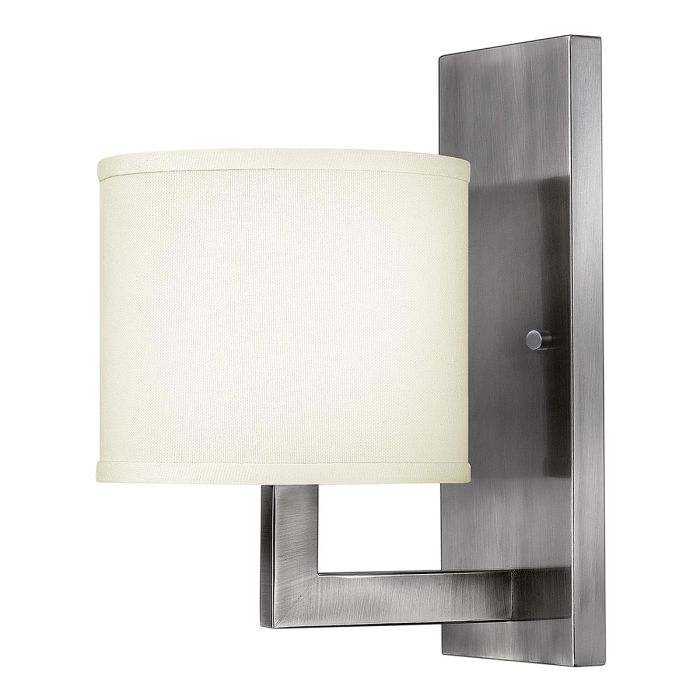 elstead lighting Hampton 1 Light Wall Light - Antique Nickel Ivory Shade