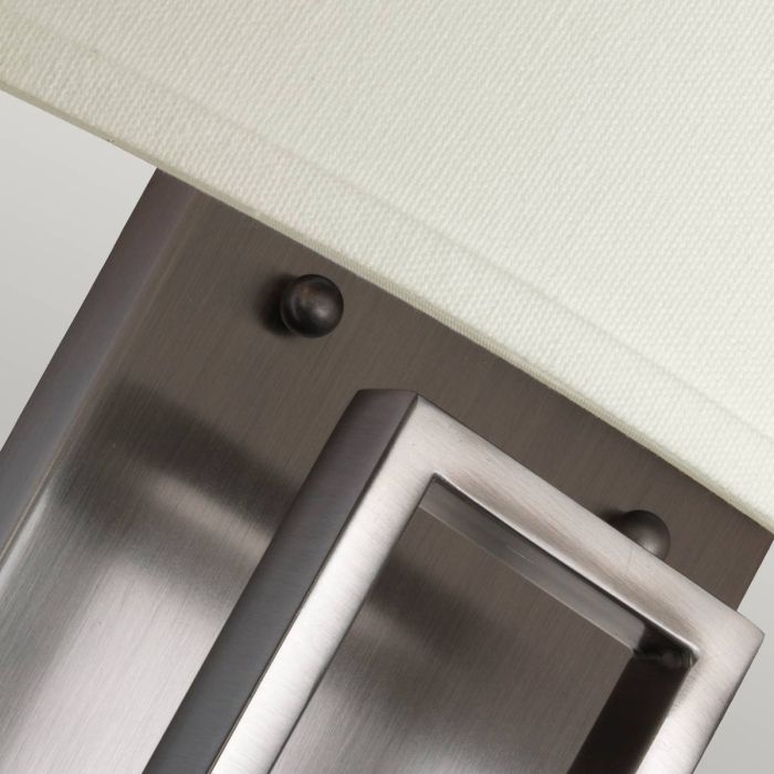 Elstead Lighting Hampton 2 Light Wall Light - Antique Nickel Ivory Shades