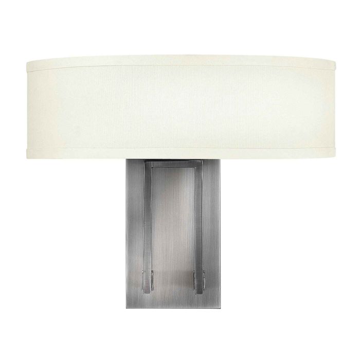 elstead lighting Hampton 2 Light Wall Light - Antique Nickel Ivory Shades