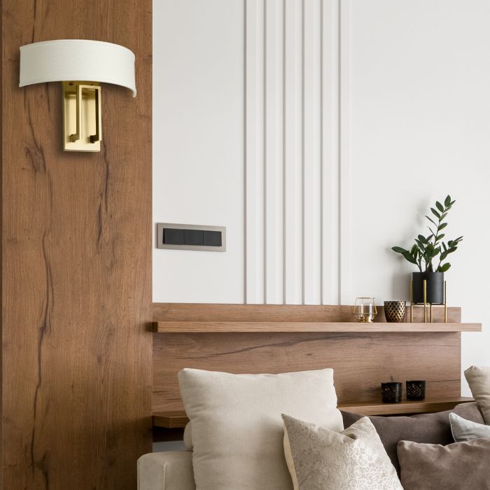 Elstead Lighting Hampton 2 Lt Wall Light - Brushed Brass