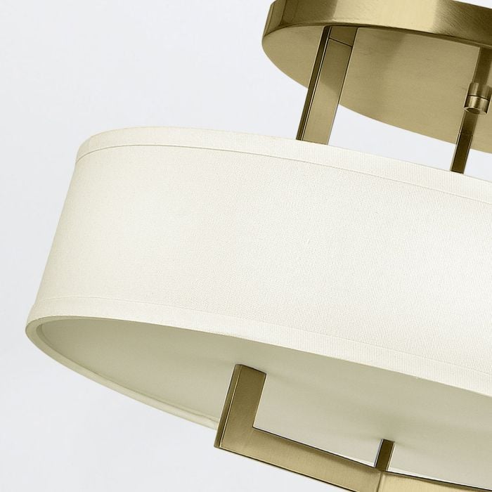 Elstead Lighting Hampton 3 Lt Semi-Flush - Brushed Brass