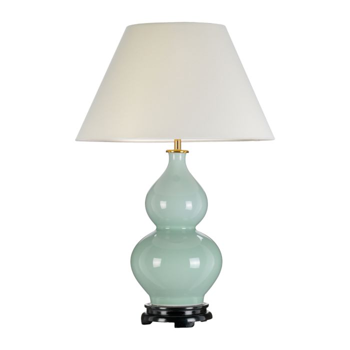 elstead lighting Harbin Gourd 1 Light Table Lamp with Tall Empire - Celadon with Off-White Shade