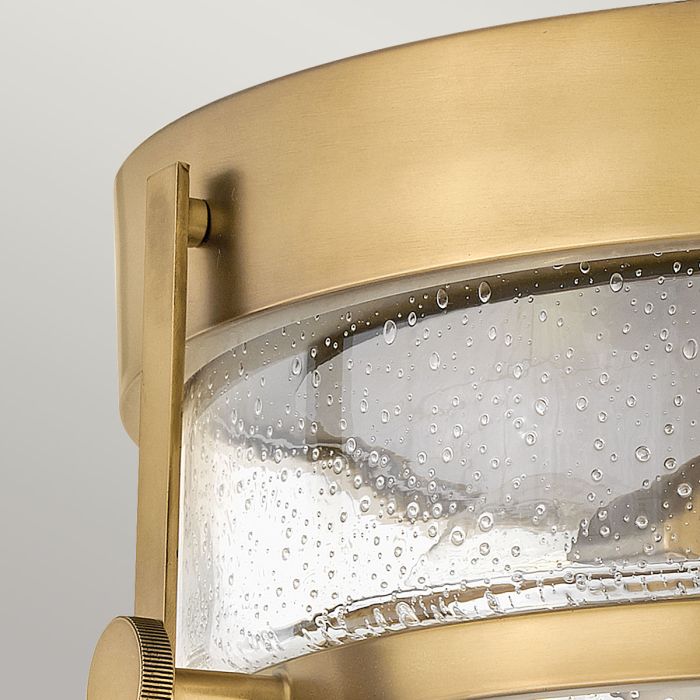 Elstead Lighting Harper 3 Light Flush - Heritage Brass Steel Clear Seeded Glass