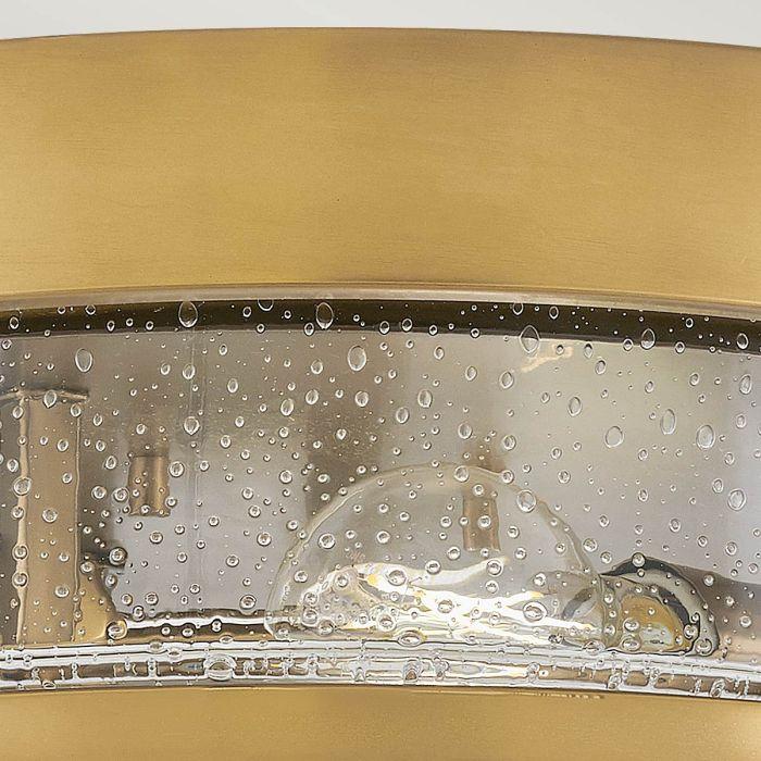 Elstead Lighting Harper 3 Light Flush - Heritage Brass Steel Clear Seeded Glass