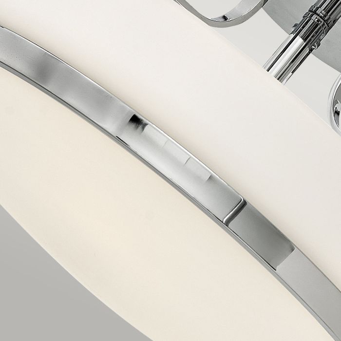 Elstead Lighting Harper 3 Light Medium Semi-Flush - Polished Chrome Steel Opal Etched Glass