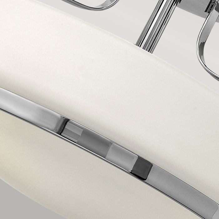 Elstead Lighting Harper 3 Light Small Semi-Flush - Polished Chrome Steel Opal Etched Glass