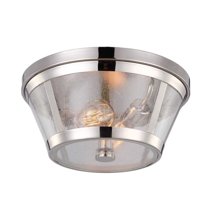 elstead lighting Harrow 2 Light Flush - Polished Nickel