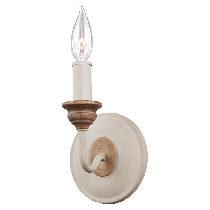 elstead lighting Hartsville 1 Light Wall Light - Chalk Washed/Beachwood