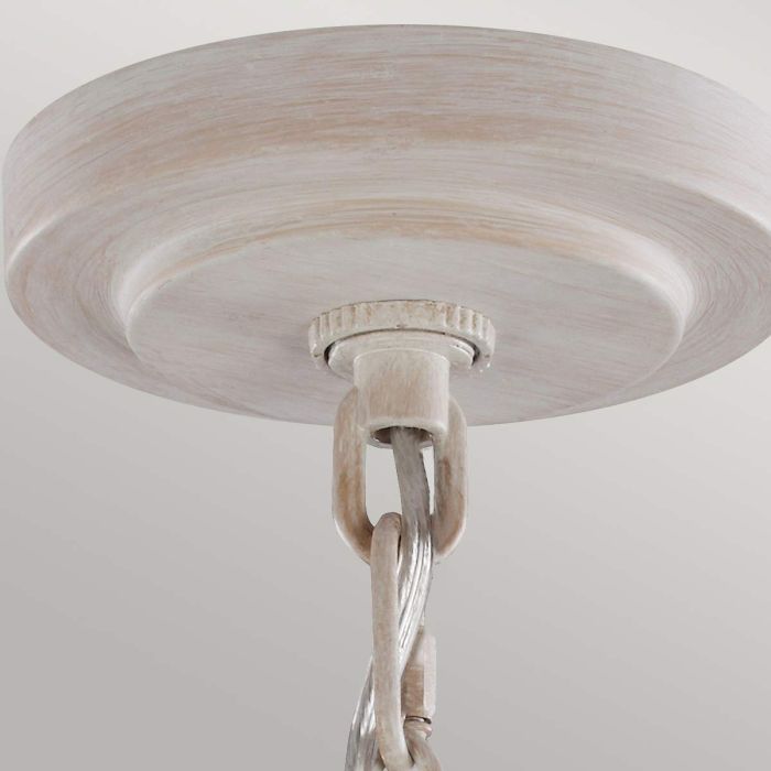 Elstead Lighting Hartsville 3 Light Chandelier - Chalk Washed/Beachwood