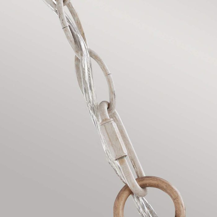 Elstead Lighting Hartsville 3 Light Chandelier - Chalk Washed/Beachwood