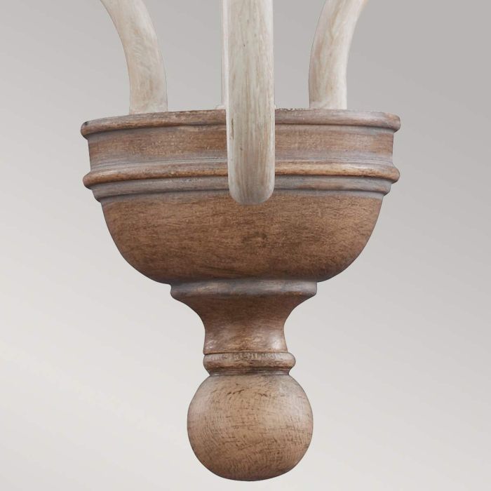 Elstead Lighting Hartsville 3 Light Chandelier - Chalk Washed/Beachwood