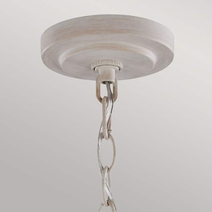 Elstead Lighting Hartsville 5 Light Chandelier - Chalk Washed/Beachwood