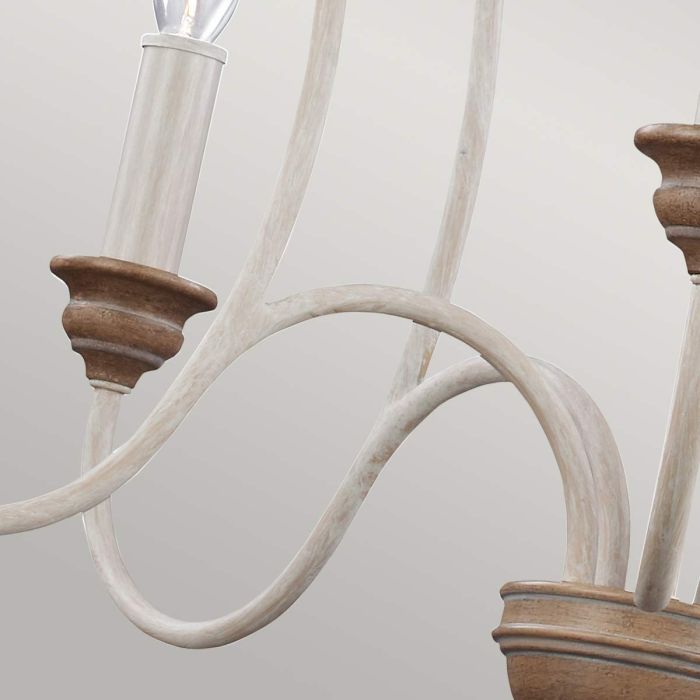 Elstead Lighting Hartsville 5 Light Chandelier - Chalk Washed/Beachwood