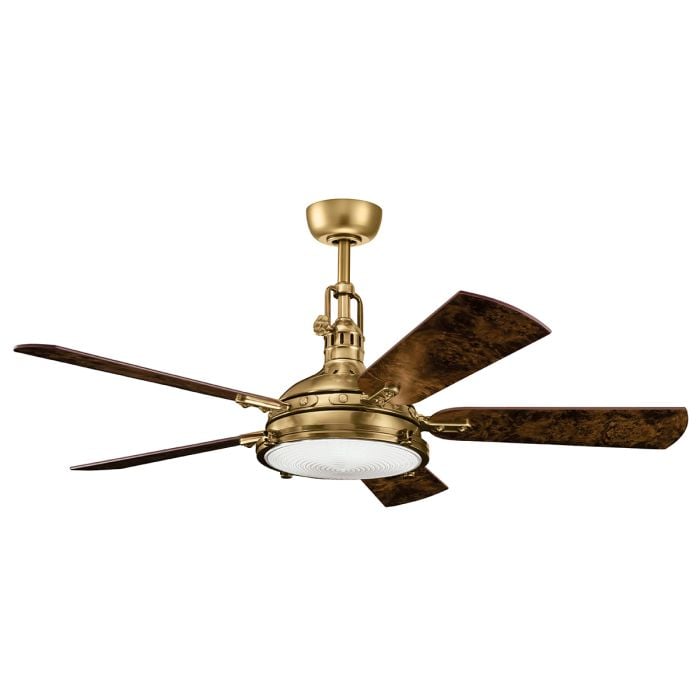 elstead lighting Hatteras Bay - 56in / 142cm Fan - Burnished Antique Brass