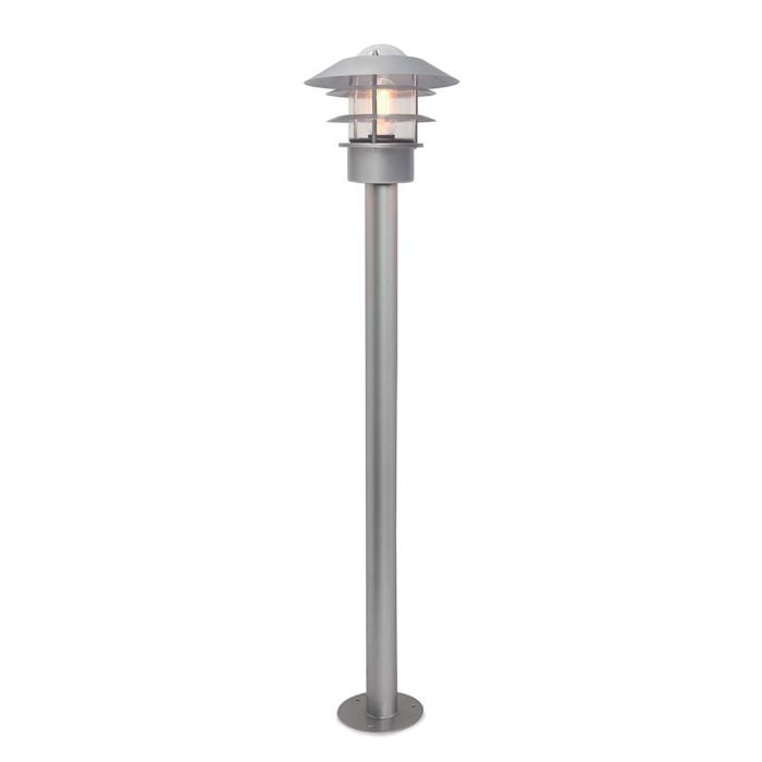 elstead lighting Helsingor 1 Light Bollard Lantern - Silver