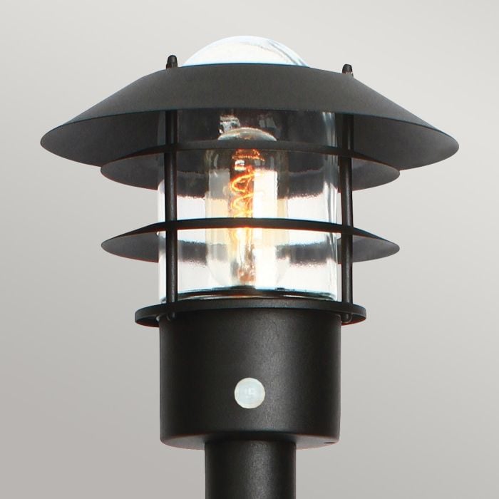 Elstead Lighting Helsingor 1 Light Bollard Lantern With PIR - Black