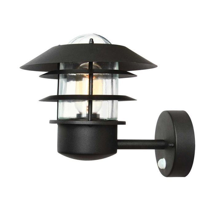 elstead lighting Helsingor 1 Light PIR Wall Lantern - Black