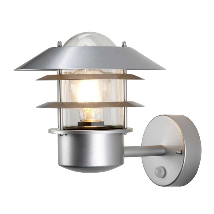 elstead lighting Helsingor 1 Light PIR Wall Lantern - Silver